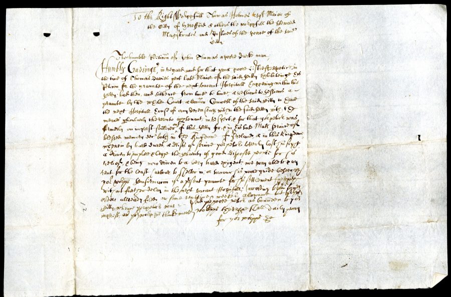 The petition of John Thomas of Hereford, Herefordshire, 1662 to 1663 ...