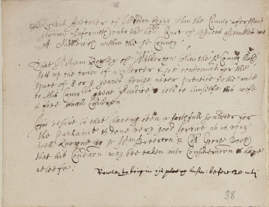 The Petition Of Richard Fletcher Of Wybunbury, Cheshire, Easter 1650 ...